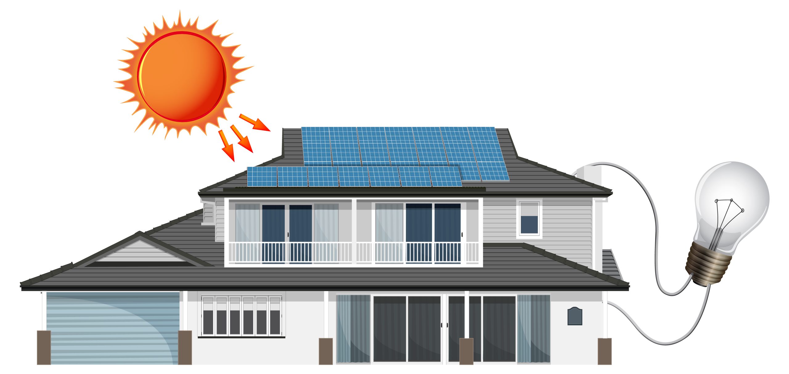Solar energy with house and solar cell